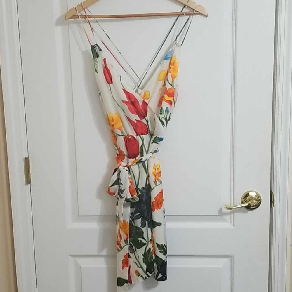 Alice + Olivia Susana Floral Faux Wrap Dress Sz 6